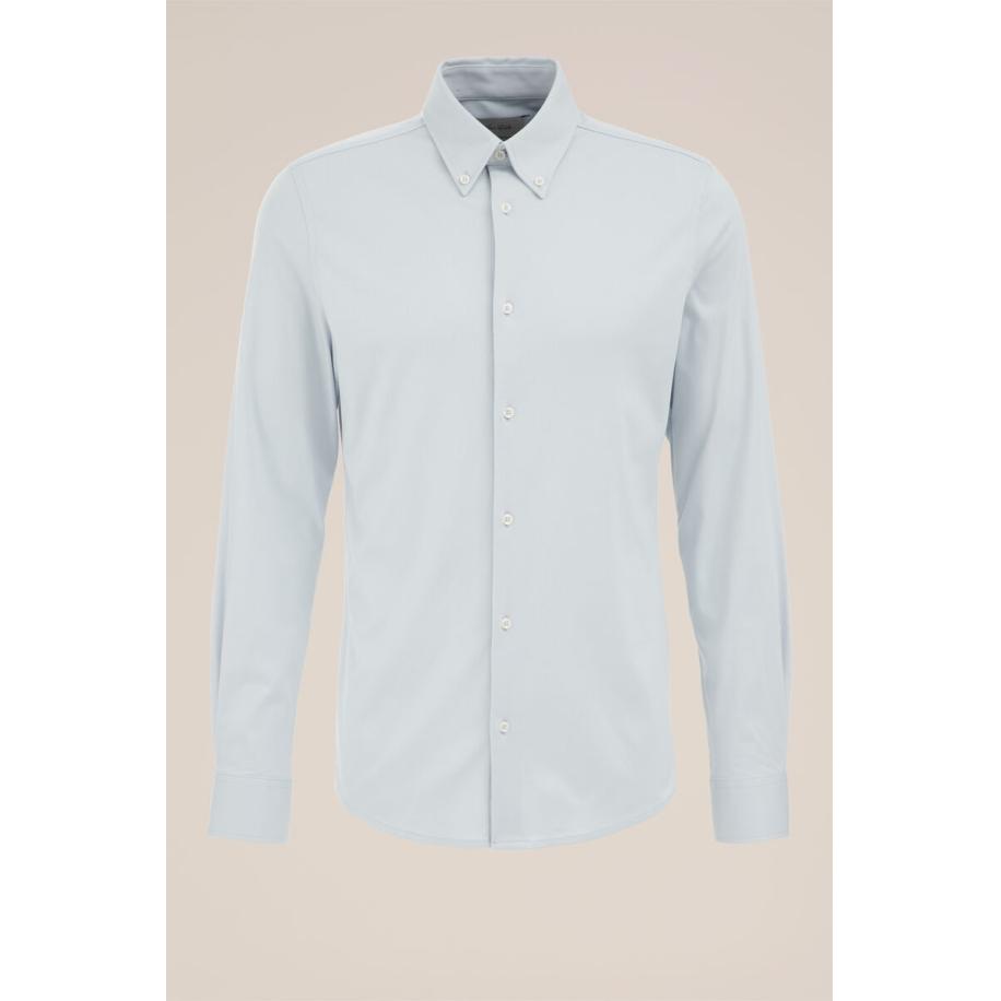 Van Gils heren Overhemd van katoen met stretch - Slim Fit - Lichtblauw - Katoen - Maat: XS Blauw