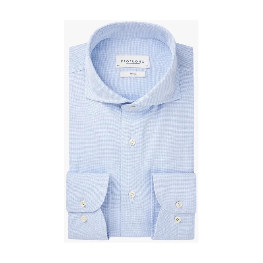 Profuomo Overhemd blauw, Gestructureerd Blauw