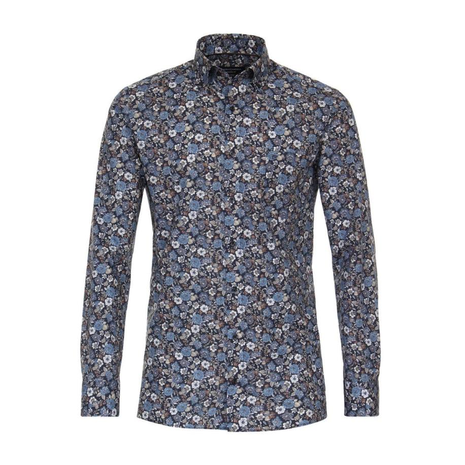 Casa Moda Overhemd blauw, Bedrukt Blauw