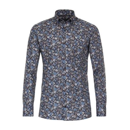 Casa Moda Overhemd blauw, Bedrukt