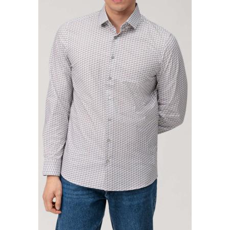 OLYMP Level Five 24/Seven Dynamic Flex Overhemd blauw/rood/wit, Motief