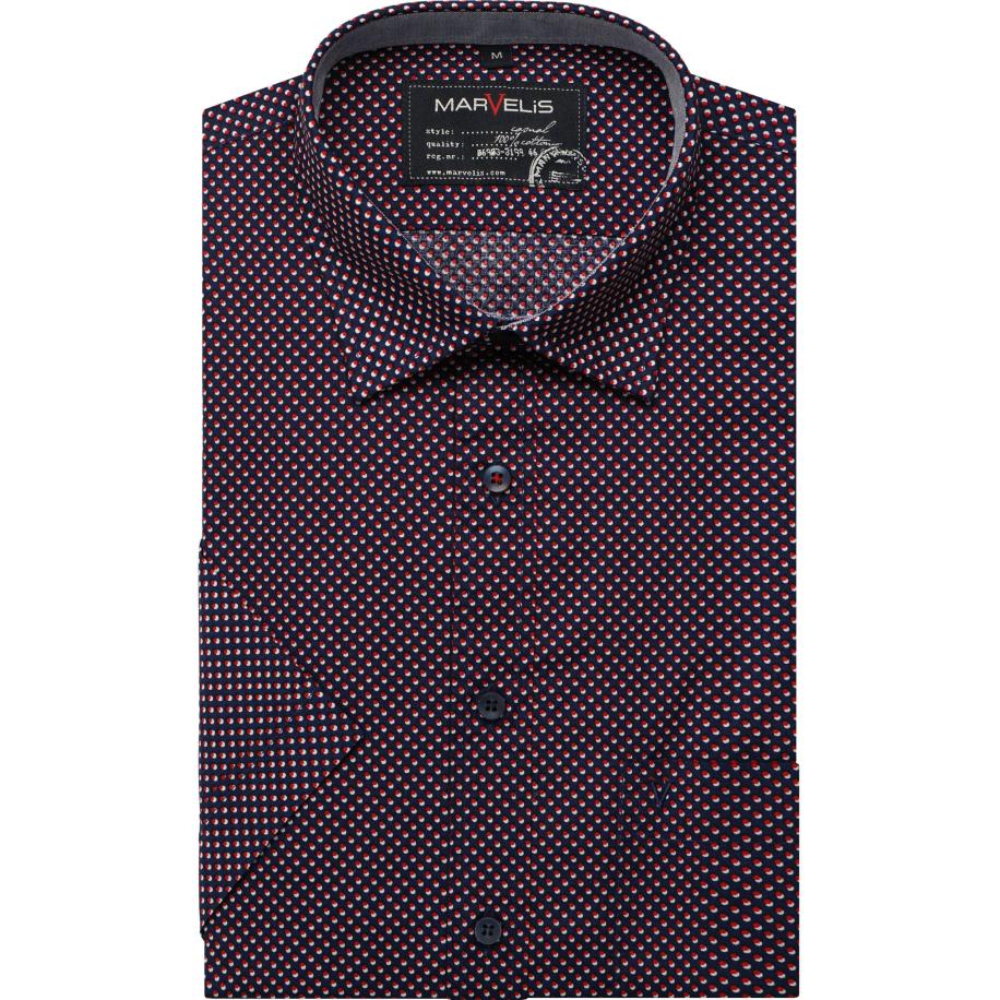 Marvelis Casual Overhemd Korte mouw rood Rood