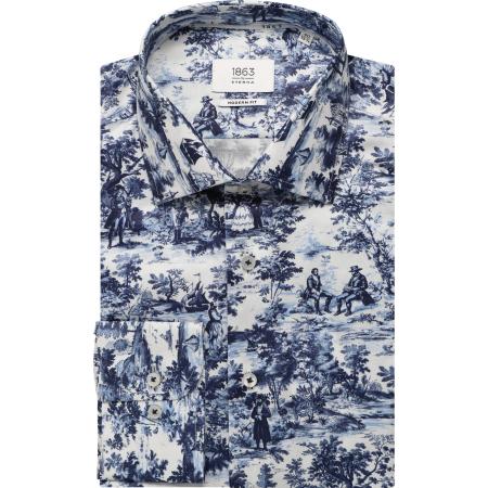 ETERNA 1863 Overhemd marine, Bedrukt