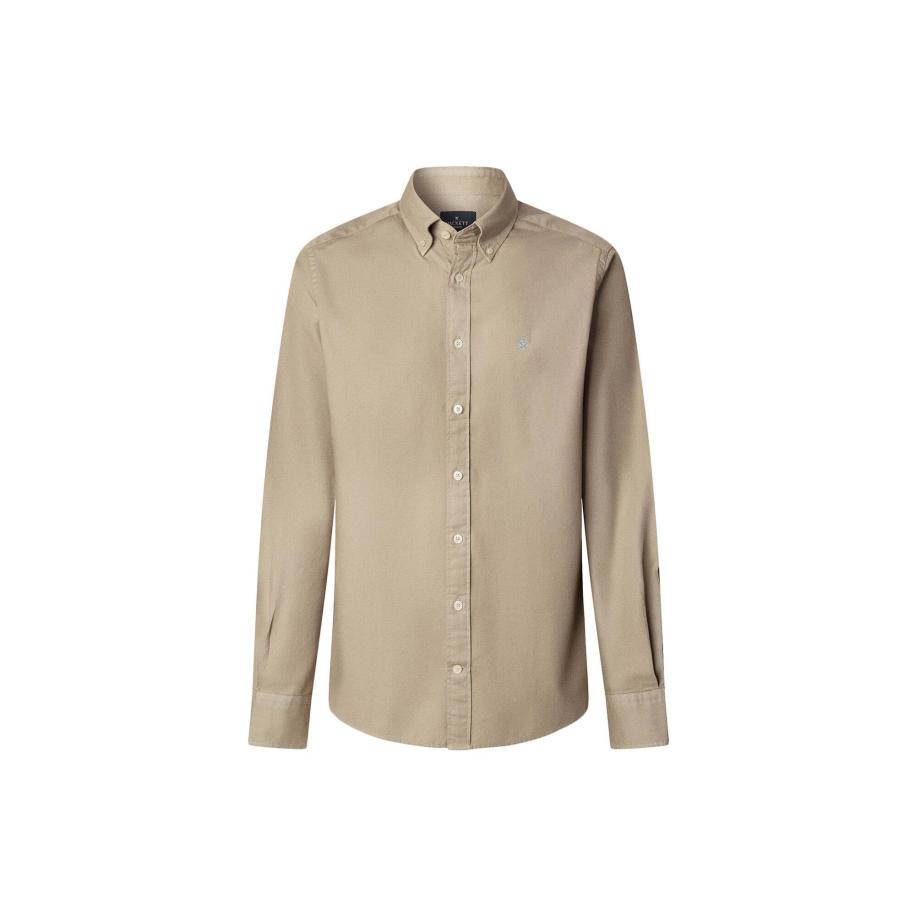 Hackett London Hackett London Overhemd Ess donkerbeige -