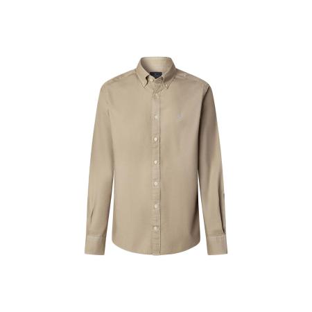 Hackett London Hackett London Overhemd Ess donkerbeige