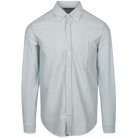 Steppin' Out Overhemd Oxford Borstzak Streep Lichtgroen