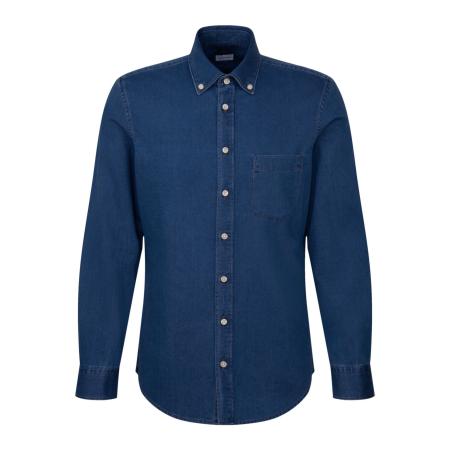 Seidensticker Overhemd donkerblauw, Effen