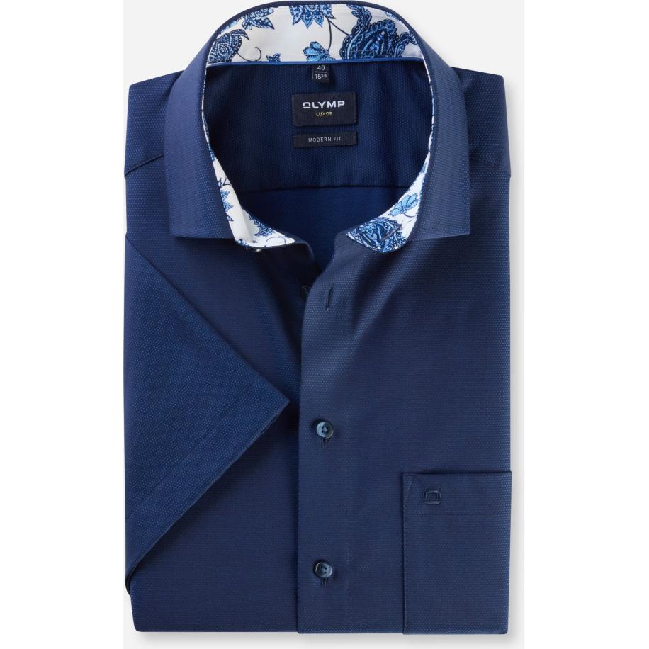 OLYMP Luxor Overhemd Korte mouw marine Blauw