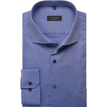 ETERNA Overhemd donkerblauw, Gestructureerd
