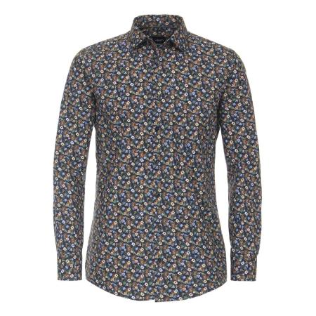 Venti Overhemd blauw, Bedrukt