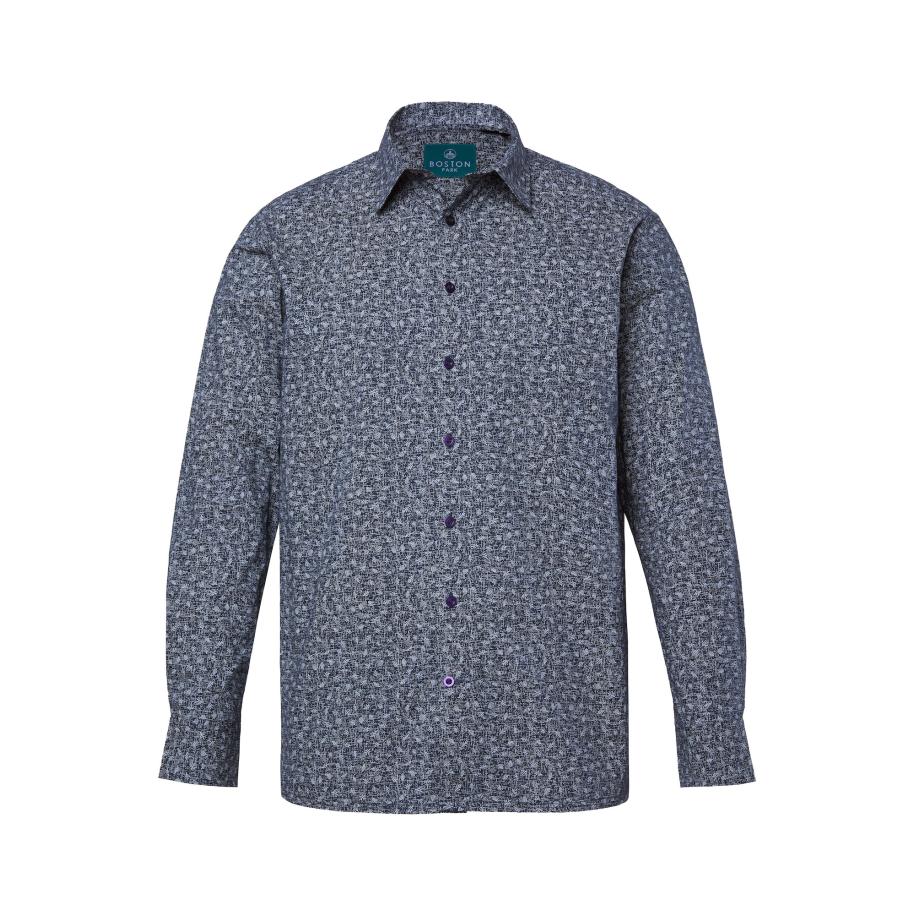 Boston Park Boston Park Overhemd navy / wit -