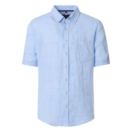 Casa Moda Linnen Overhemd blauw, Effen