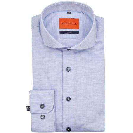 Suitable Melange Overhemd Lichtblauw