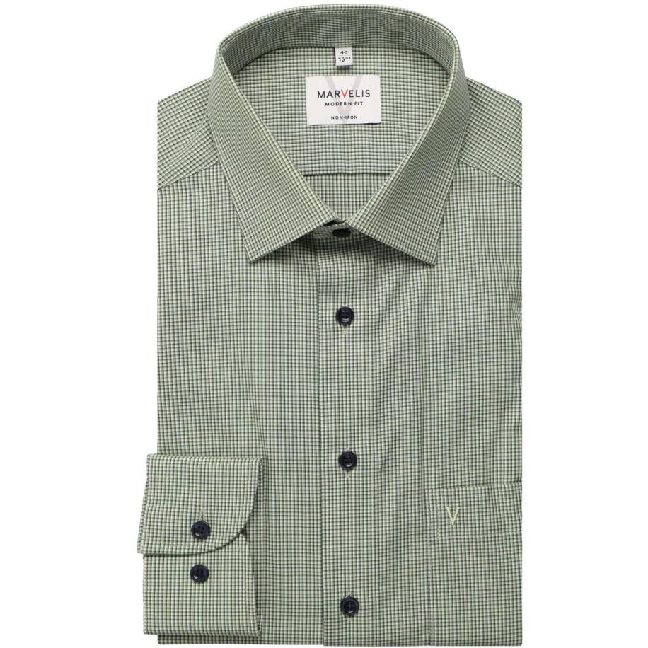 Marvelis Overhemd groen/wit, Ruit Multicolor