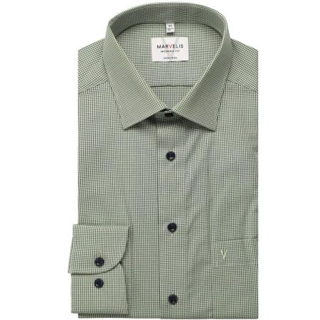 Marvelis Overhemd groen/wit, Ruit