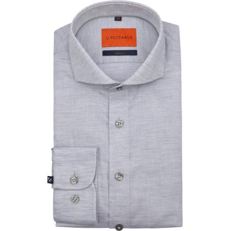 Suitable Melange Overhemd Grijs