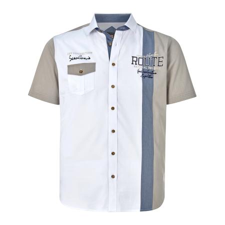 jan vanderstorm Jan Vanderstorm Overhemd Bodvar donkerbeige / blauw / wit