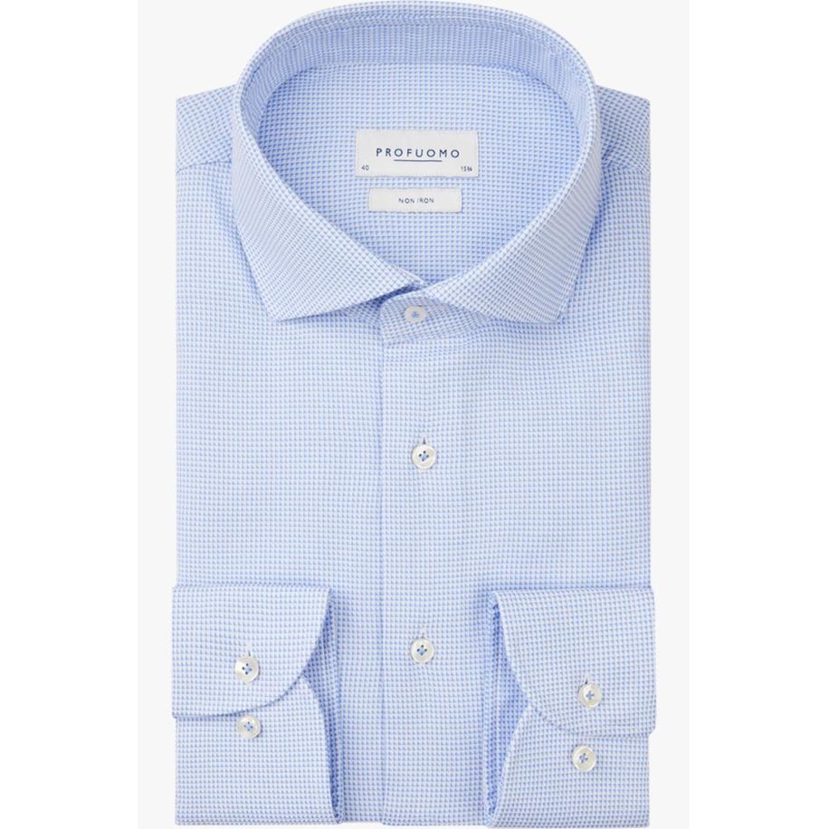 Profuomo Overhemd blauw, Faux-uni Blauw