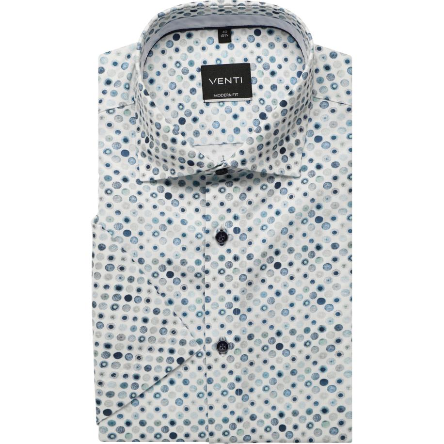 Venti Overhemd Korte mouw blauw Blauw