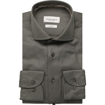 Profuomo Overhemd groen, Effen