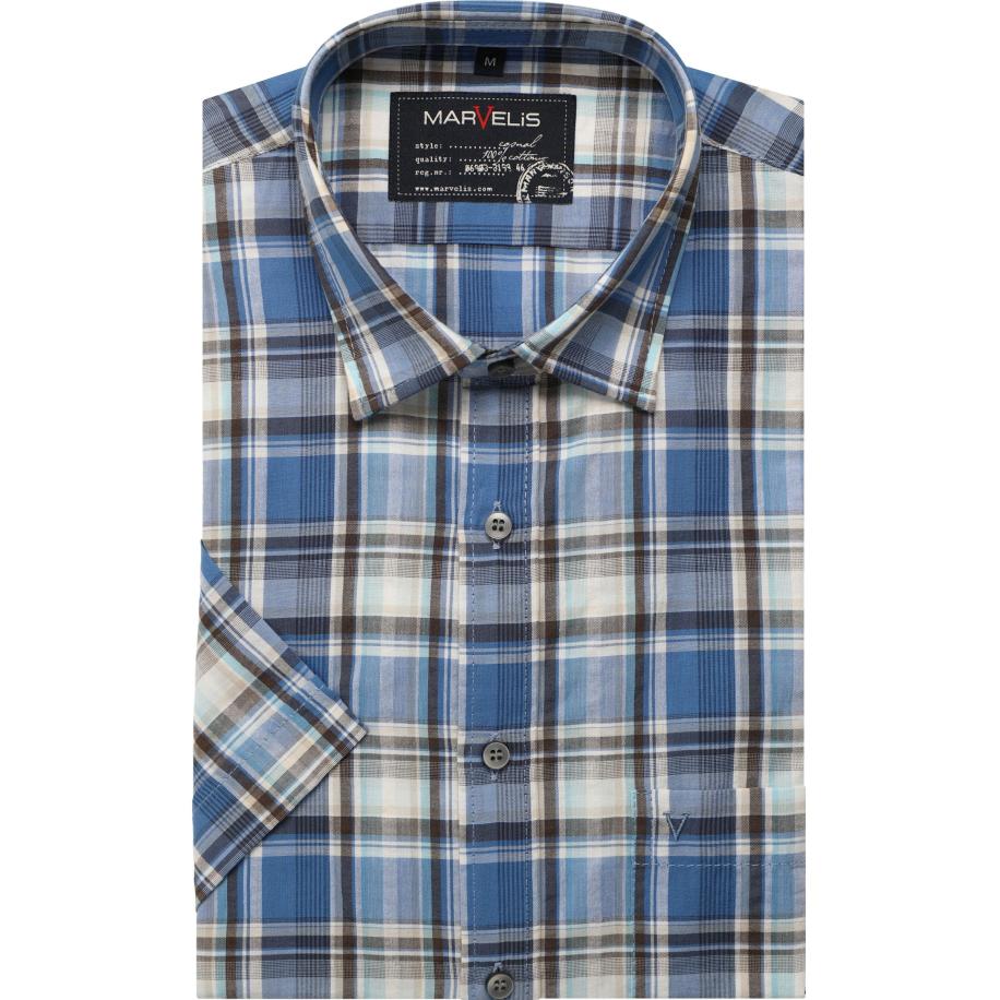Marvelis Casual Overhemd Korte mouw blauw Blauw