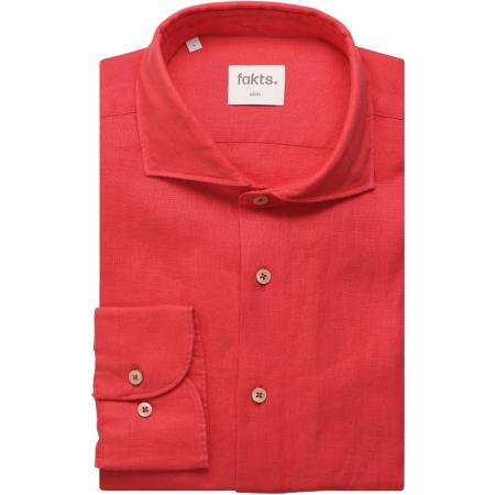 fakts Leisure Linnen Overhemd, Effen