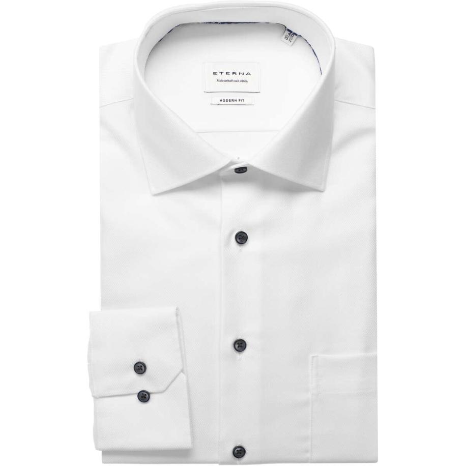 ETERNA Overhemd wit, Gestructureerd Wit