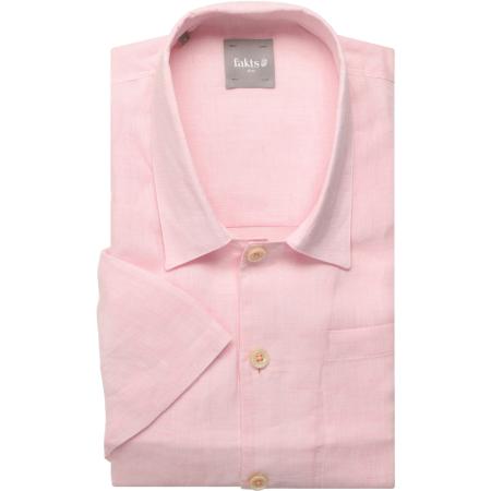 fakts Linnen Overhemd roos, Effen