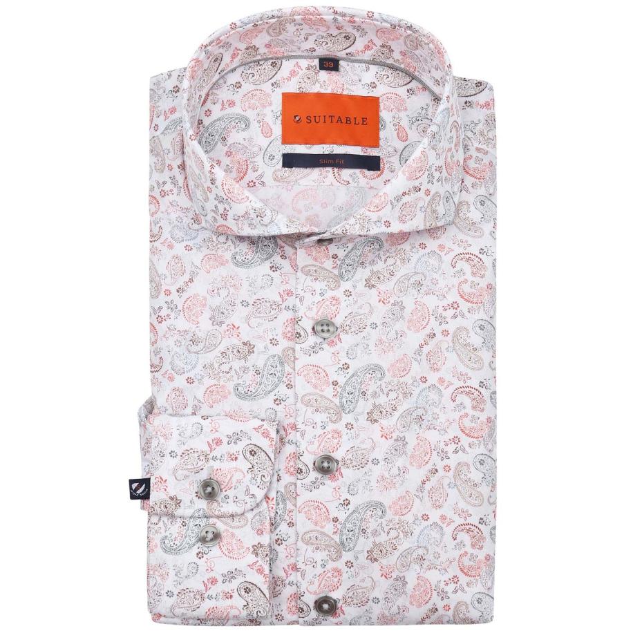 Suitable Melange Overhemd Paisley Multicolour Multicolor