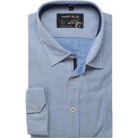 Marvelis Casual Overhemd blauw/wit, Motief