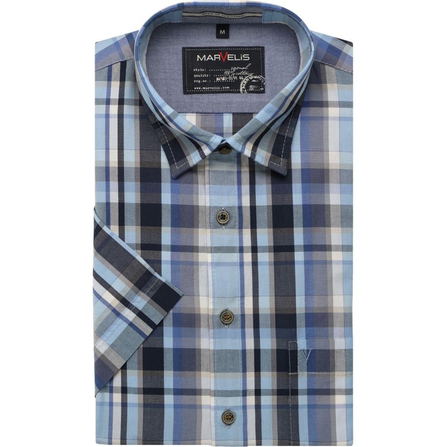 Marvelis Casual Overhemd Korte mouw indigo Blauw
