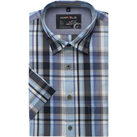Marvelis Casual Overhemd Korte mouw indigo