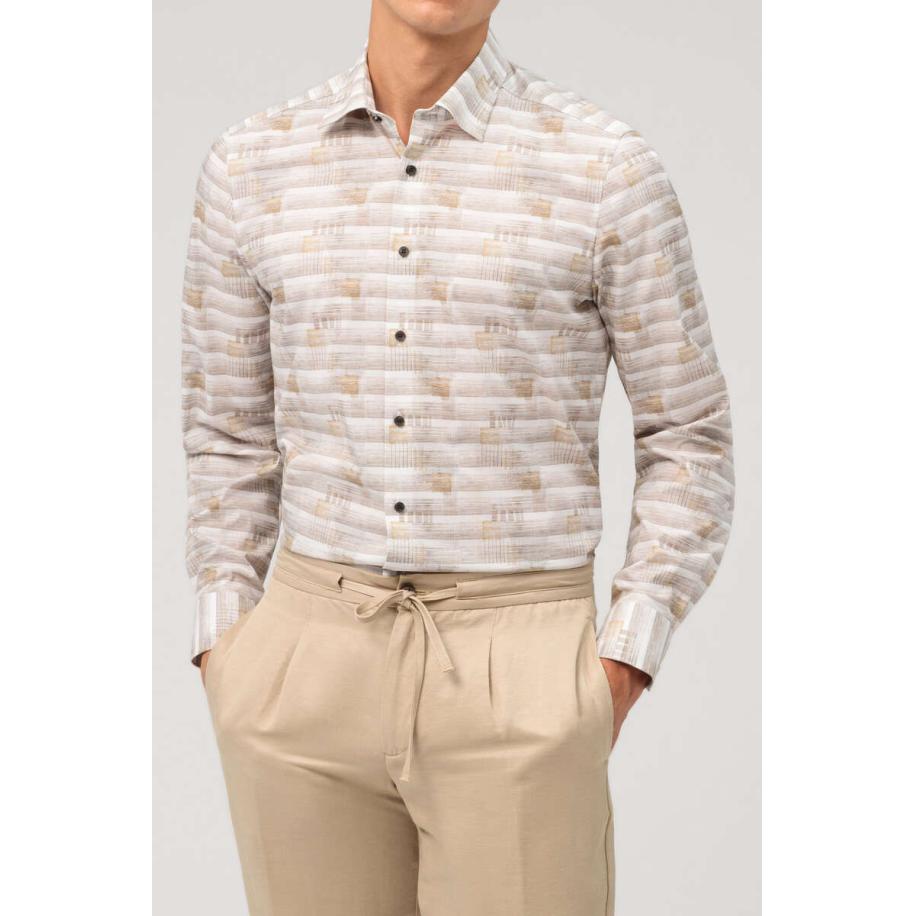 OLYMP Level Five Overhemd bruin, Bedrukt Bruin