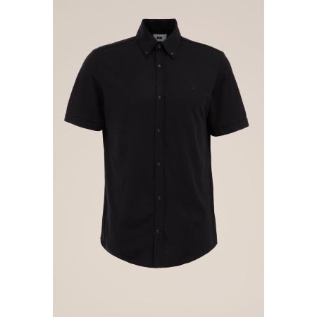 WE Fashion Heren slim fit overhemd met stretch - Slim Fit - Zwart - Katoen - Maat: XXL