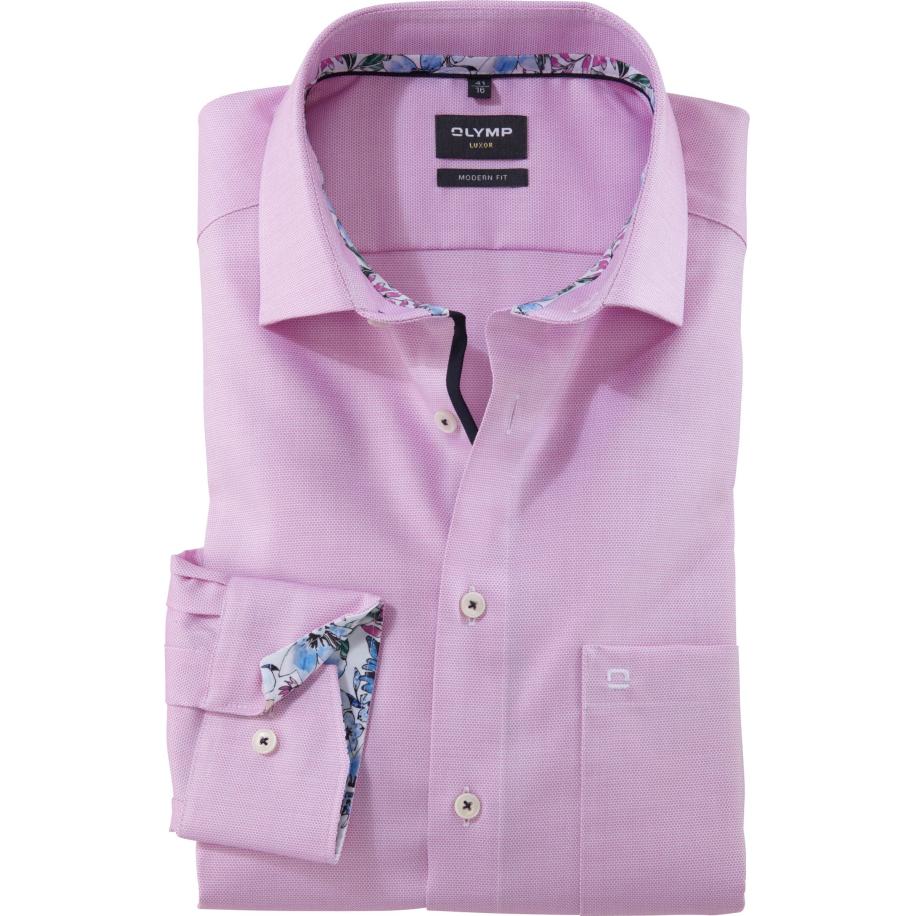OLYMP Luxor Overhemd roze, Faux-uni Roze