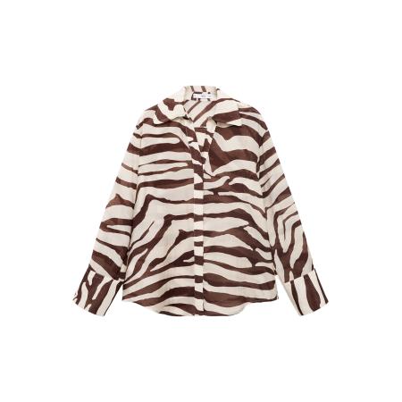 Mango MANGO Blouse KONI beige / donkerbruin