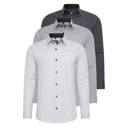 Rusty Neal Rusty Neal Overhemd grijs / antraciet / lichtgrijs