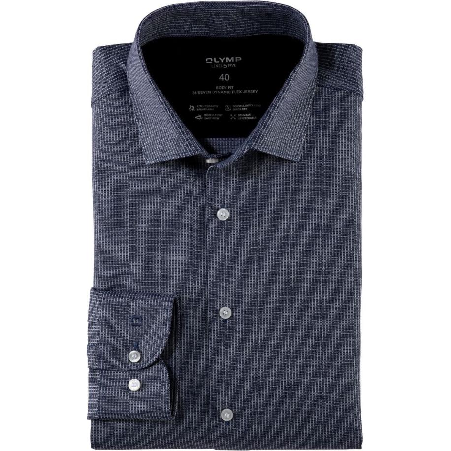 OLYMP Level Five 24/Seven Jersey shirt marine, Faux-uni Blauw