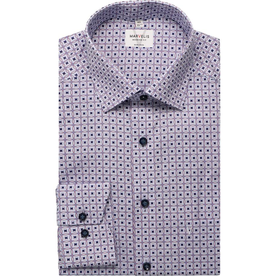 Marvelis Overhemd paars, Bedrukt Paars