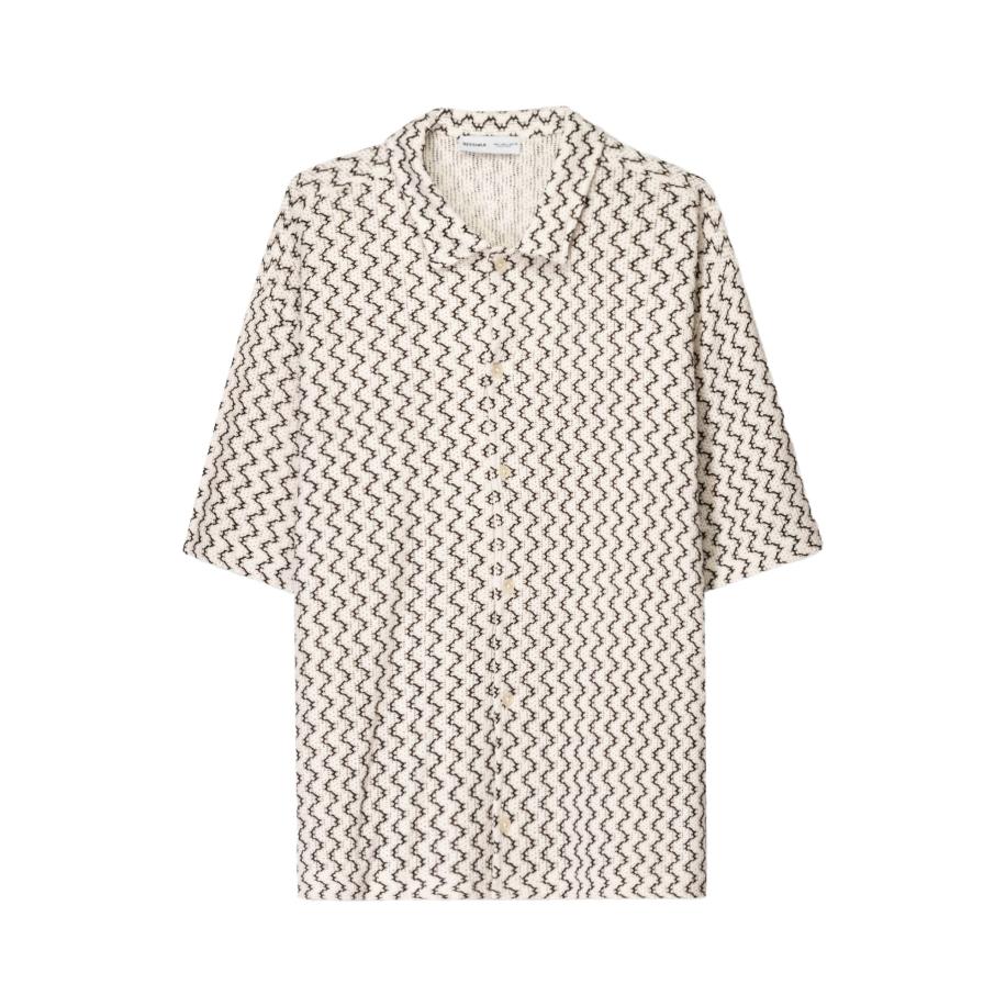 Bershka Bershka Overhemd ecru / zwart -