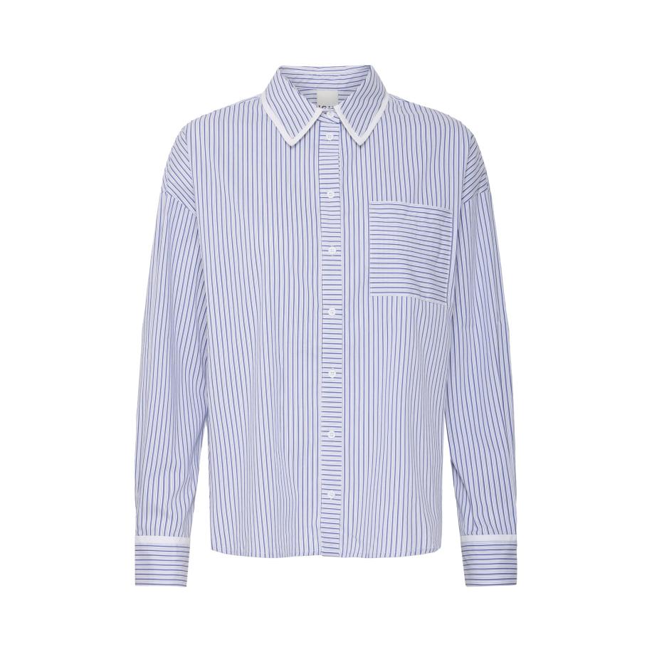 ICHI ICHI Blouse IX JENNA lichtblauw / offwhite -