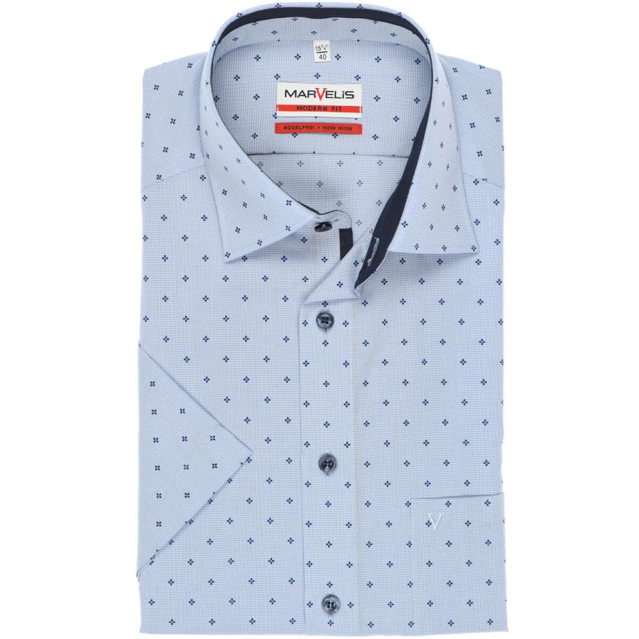 Marvelis Overhemd Korte mouw blauw/navy Blauw