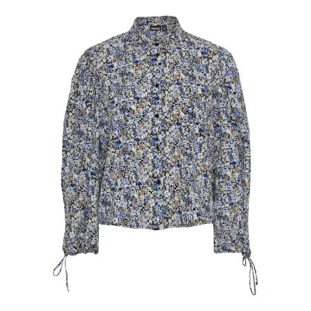 Pieces PIECES Blouse DIRASI ecru / blauw / stone grey / zwart