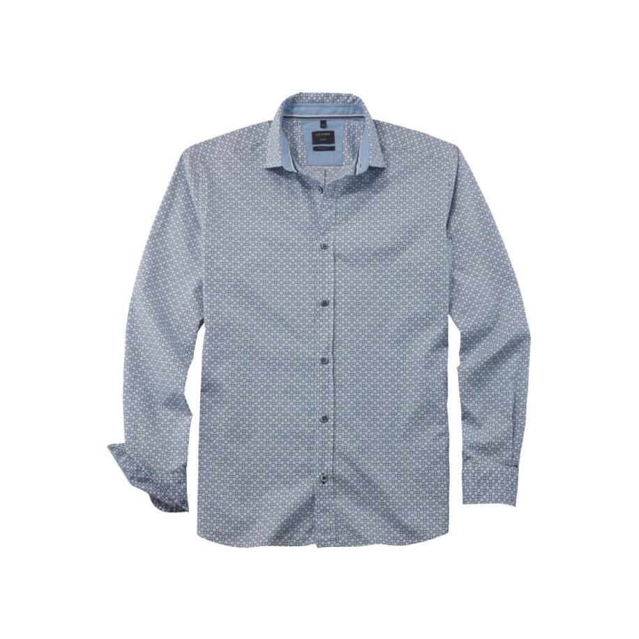OLYMP Casual Overhemd blauw, Bedrukt Blauw