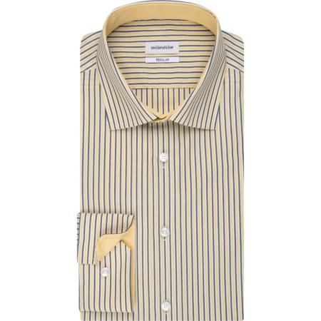 Seidensticker Overhemd geel, Gestreept