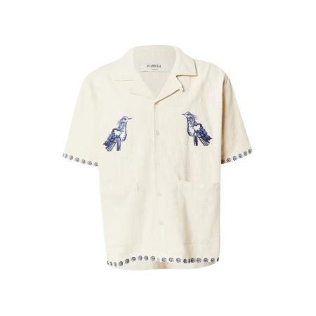 POMPEII Overhemd COSTA DEL SOL navy / duifblauw / wolwit