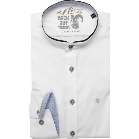 Jupiter Traditioneel overhemd wit, Effen