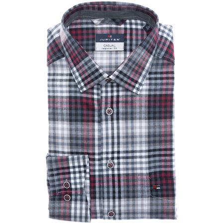 Jupiter Casual Overhemd rood, Ruit