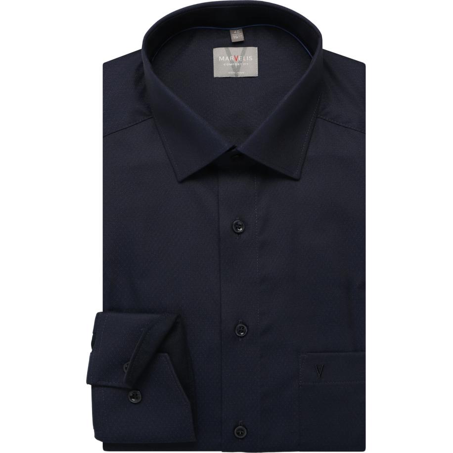 Marvelis Overhemd marine, Faux-uni Blauw
