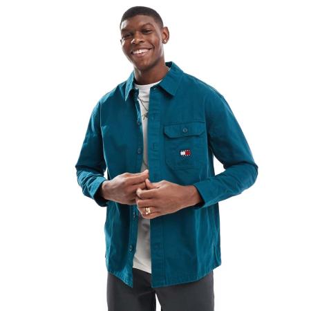 Tommy Jeans - Essential - Overshirt in donkergroen